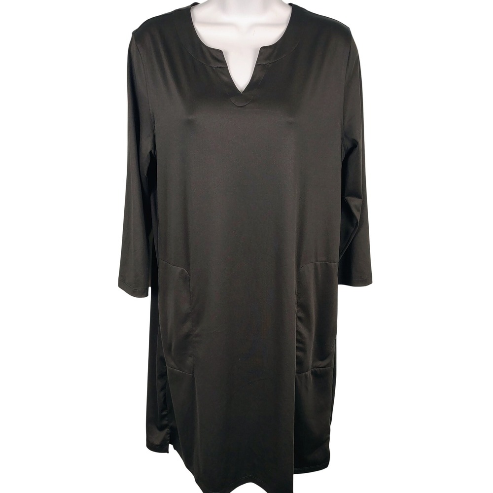 Light Bare Womens M 3/4 Sleeve UPF 50+ Dress Black Polyester Gorpcore Athleisure